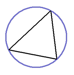 Diagram of a circle with a triangle within it.