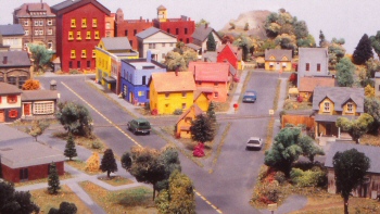 Toy model of an urban neighborhood from Mr. Rogers' Neighborhood the icon 1968 children's TV series.