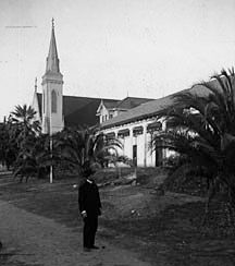 (PD) Photo: Keystone-Mast.Company Mission San José, circa 1900.