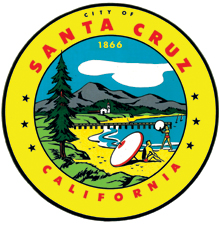 © Image: City of Santa Cruz, California The official seal of the City of Santa Cruz in part reflects the town's historical ties to the mission from whence it got its name.