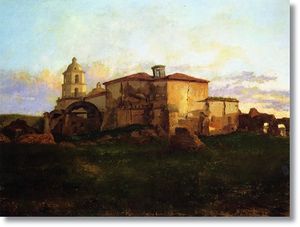 (PD) Painting: Alexander Harmer Mission San Luis Rey de Francia as it stood in 1892.