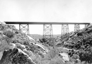 (PD) Photo: Unknown The upper Campo Creek Viaduct, nearly 600 feet (183 meters) long, as it appeared on October 5, 1919.