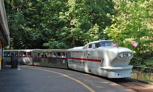 (CC) Photo: Steve Morgan The Washington Park and Zoo Railway's ⅝-scale replica of the Aerotrain has been in continuous operation since 1958.