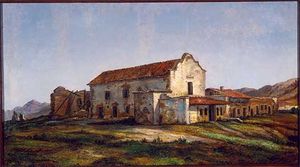 (PD) Painting: Henry Chapman Ford Mission San Diego de Alcalá, circa 1880-1881.