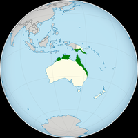 Distribution of the Coastal taipan in Australia and New Guinea