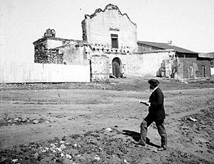 (PD) Photo: Keystone-Mast Company Mission San Diego de Alcalá as it stood circa 1900.