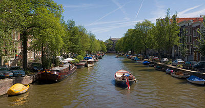 Amsterdam is famous for its canals.