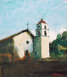 (PD) Painting: Will Sparks Mission San Buenaventura, between 1933 and 1937.