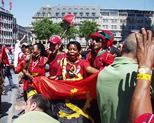 Some Angolan football fans