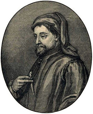 Geoffrey Chaucer - Illustration from Cassell's History of England - Century Edition - published circa 1902.jpg