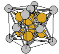 Cubic structure of CaF2, fluorite