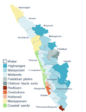 Map of agroecological zones of Kerala