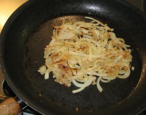 The cooked onions