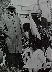 Curchill as Secretary of State for the Colonies during his visit to Mandatory Palestine, Tel Aviv, 1921.