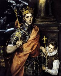 (PD) Painting: El Greco Saint Louis IX of France, patron of arts and arbiter of Europe.