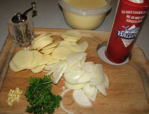 Ingredients for Lyonnaise potatoes