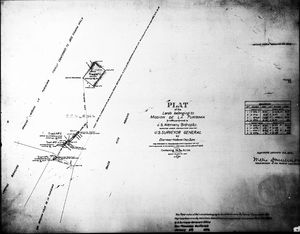 © Diagram: U.S. Land Surveyor's Office The "Alemany Plat" prepared by the U.S. Land Surveyor's Office to define the property restored to the Catholic Church by the Public Land Commission, later confirmed by presidential proclamation in 1874.