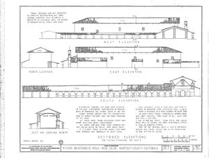 (PD) Drawing: Historic American Buildings SurveyRestored elevations of Mission San Antonio de Padua as prepared by the Historic American Buildings Survey in 1937.