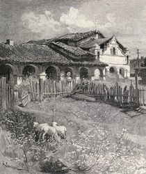 (PD) Litho: Henry Sandham Mission San Antonio de Padua in a dilapidated condition, 1833.