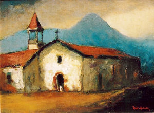 (PD) Painting: Will Sparks Mission San Luis Obispo de Tolosa, between 1933 and 1937.