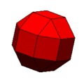 rhombicuboctahedron: 18 square + 8 triangle faces 24 vertices, 48 edges