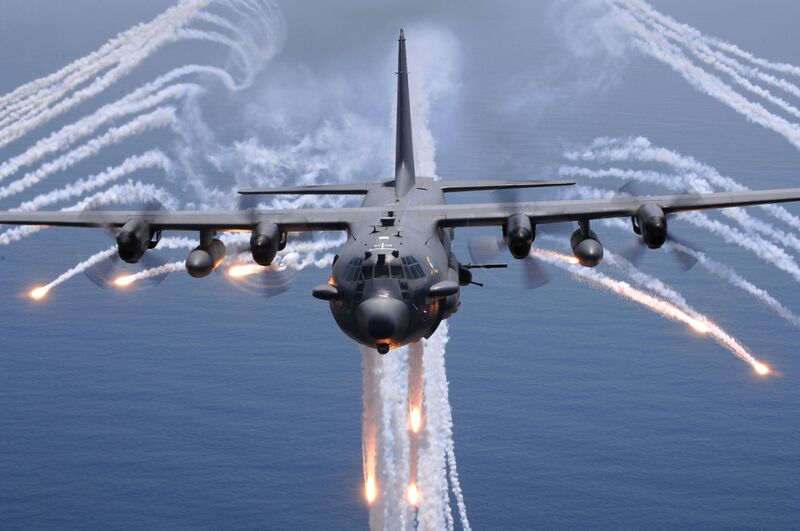 File:AC-130 firing flares.jpg