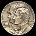 Front of 75mm silver commemorative medal for the Lewis & Clark Bicentennial, sculted by Eugene Daub, 2005.
