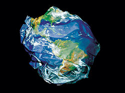 Picture of a crumpled earth.