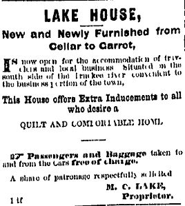 ~ Lake's Hotel Made Over ~ Nevada State Journal November 23, 1870, p. 4