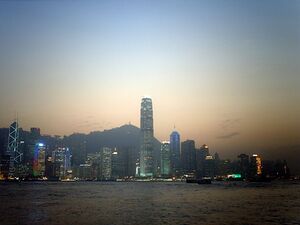 Hong Kong harbour form Kowloon (evening).JPG