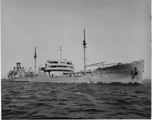 (PD) Photo: United States Navy / David Buell USNS Mission Capistrano (T-AO-112) exiting the Port of Long Beach, date unknown.