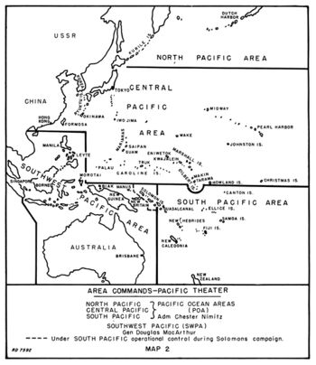 U.S. command areas in the Pacific