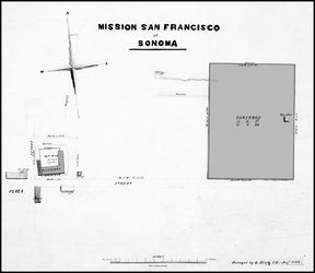 (PD) Drawing: U.S. Land Surveyor's Office The "Alemany Plat" prepared by the U.S. Land Surveyor's Office to define the property restored to the Catholic Church by the Public Land Commission, later confirmed by presidential proclamation.