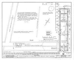 (PD) Drawing: U.S. Historic American Buildings Survey A general plan of Mission San Antonio de Padua as prepared by the Historic American Buildings Survey in 1937.