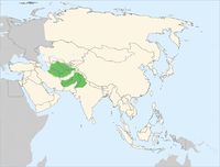 Distribution of the Central Asian cobra (Naja oxiana)