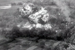French napalm bomb exploded over Vietminh force. 1953 December.