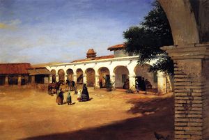 (PD) Painting: Alexander Harmer The courtyard at Mission San Juan Capistrano, 1886.