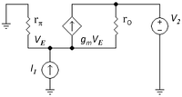 Common-base amplifier with AC current source I1 as signal input