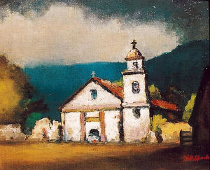 (PD) Painting: Will Sparks Mission Santa Cruz, between 1933 and 1937.