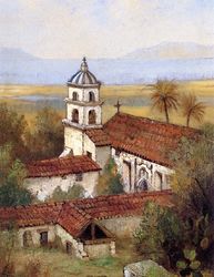 (PD) Painting: Edwin Deakin Mission San Buenaventura in 1875.