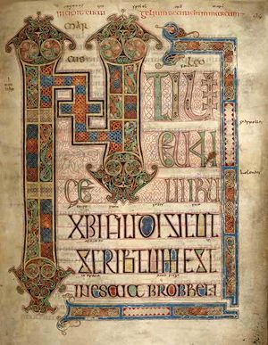Lindisfarne Gospel initial page (Mark).jpg
