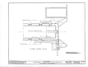 (PD) Drawing: Historic American Buildings Survey A partial floor plan drawing of the upper nave and choir balcony at Mission San Diego de Alcalá as prepared by the U.S. Historic American Buildings Survey in 1937.