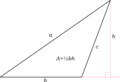 Oblique triangle with area formula