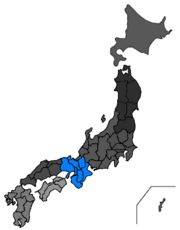 Location of Kansai.