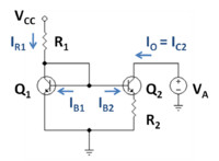 Widlar current source using bipolar transistors