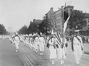 Ku Klux Klan members march down Pennsylvania Avenue in Washington, D.C. in 1928.jpg