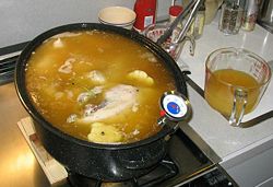 Starting to cook in rendered duck fat