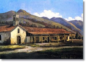 (PD) Painting: Henry Chapman Ford Mission San Francisco Solano, circa 1880.