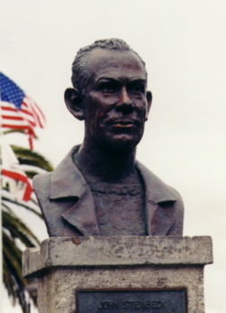 Bust of John Steinbeck on Cannery Row in Monterey, California