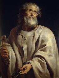 (PD) Painting: Peter Paul Rubens Saint Peter as Pope, here shown with the pallium and the "Keys to Heaven."